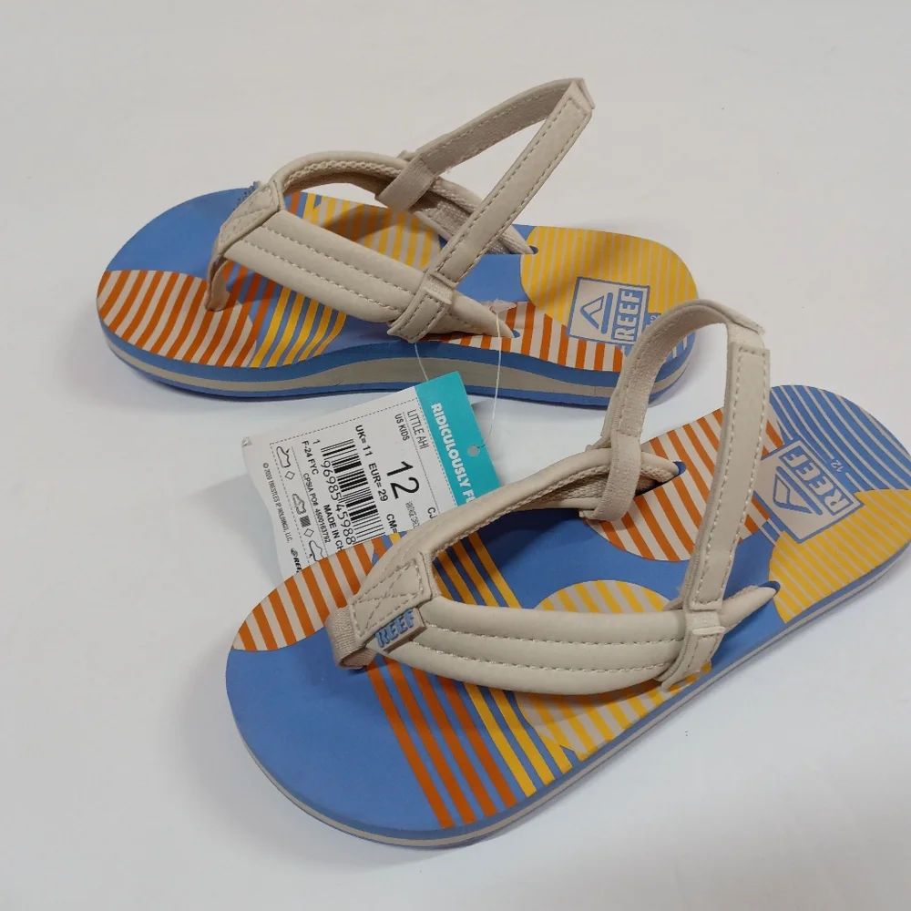 NWT Reef Little Ahi Sandals  Slingback Flip Flops Thongs